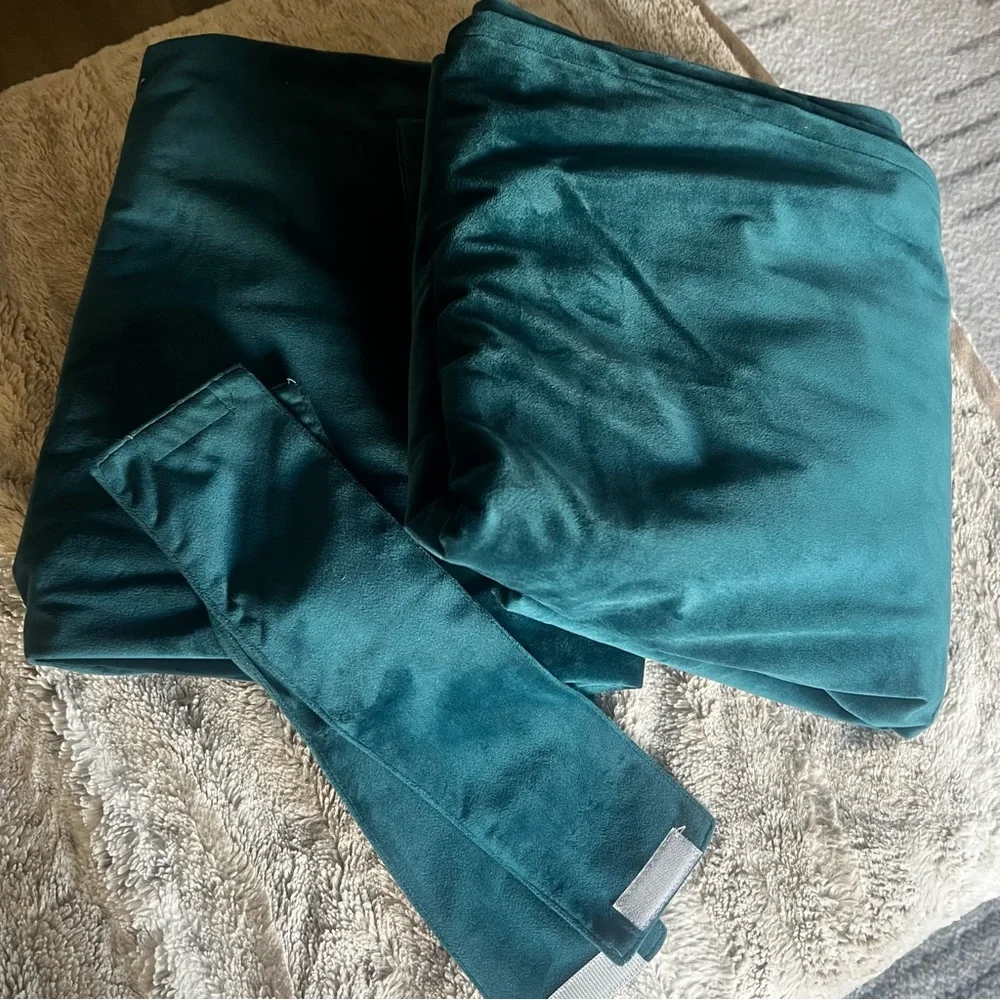 Turquoise BlackoutVelvet Curtains - Picture 6 of 8